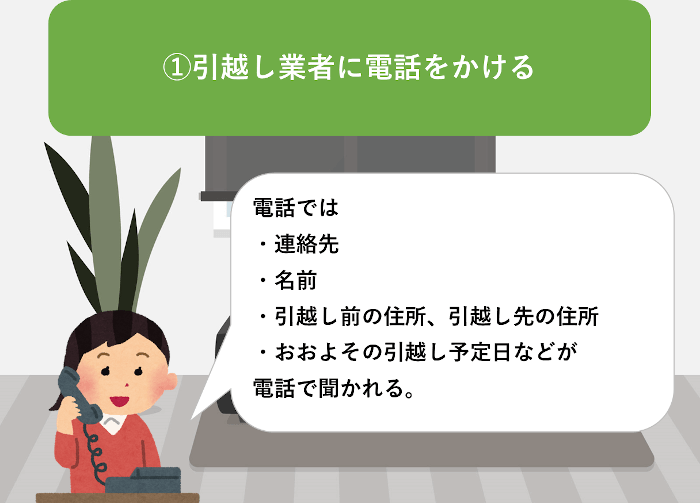 まずは引越し業者に電話