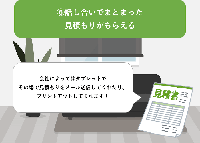 引越しの見積書がもらえる