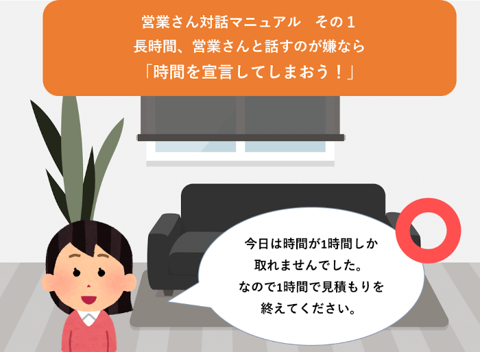 訪問見積もりの時間を宣言